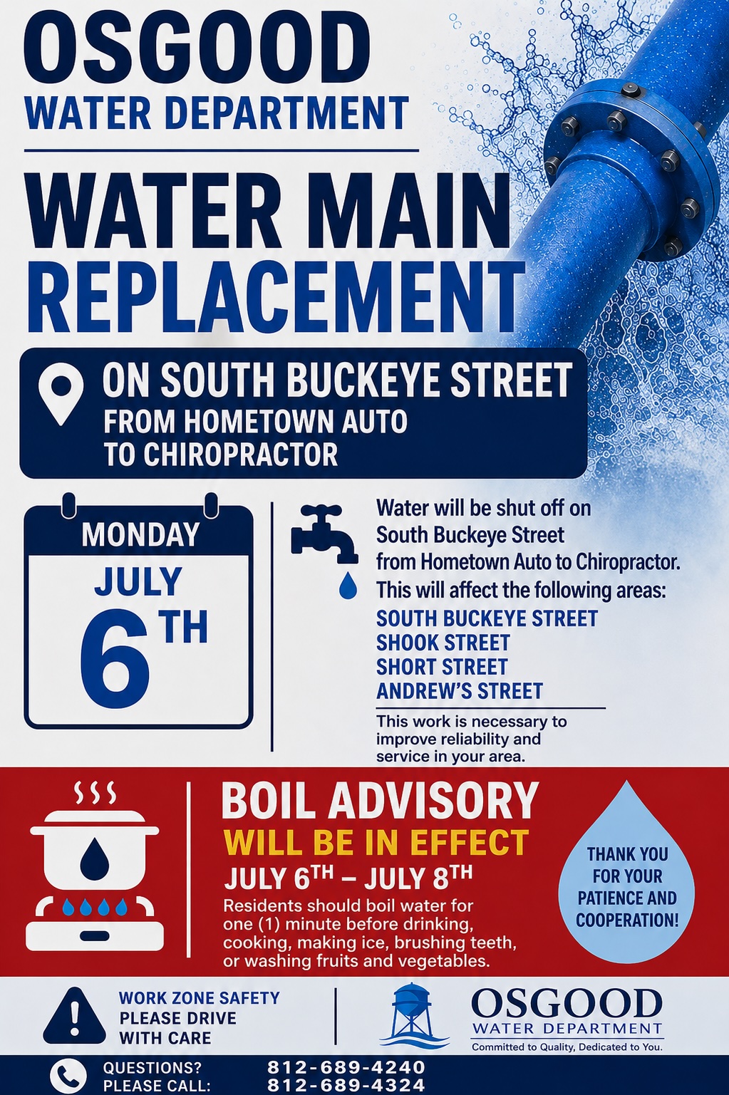 osgood water announcement - july 6